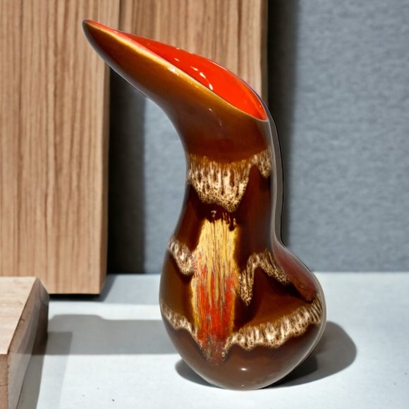 RARE Vintage MCM Drip Glaze Ceramic Biomorphic Pottery Vase Maurice Chalvignac - Picture 3 of 5